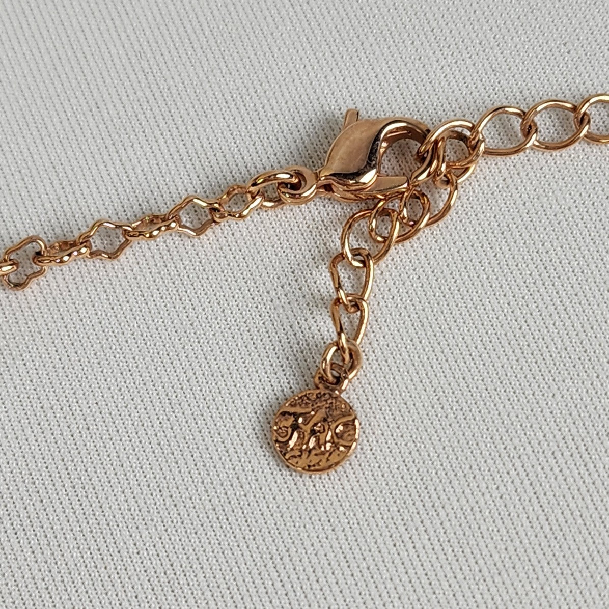 Fifth Avenue Collection Rose Gold Flower Rhinestones Necklace & Drop Earrings Set