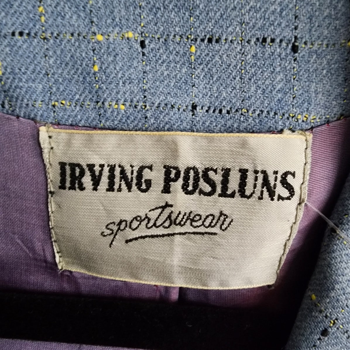 Vintage Irving Posluns Blue Button Up Blazer Jacket Size S