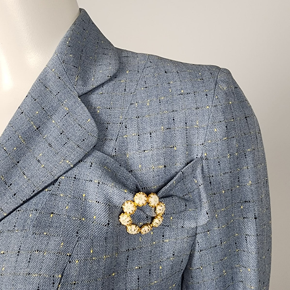 Vintage Irving Posluns Blue Button Up Blazer Jacket Size S