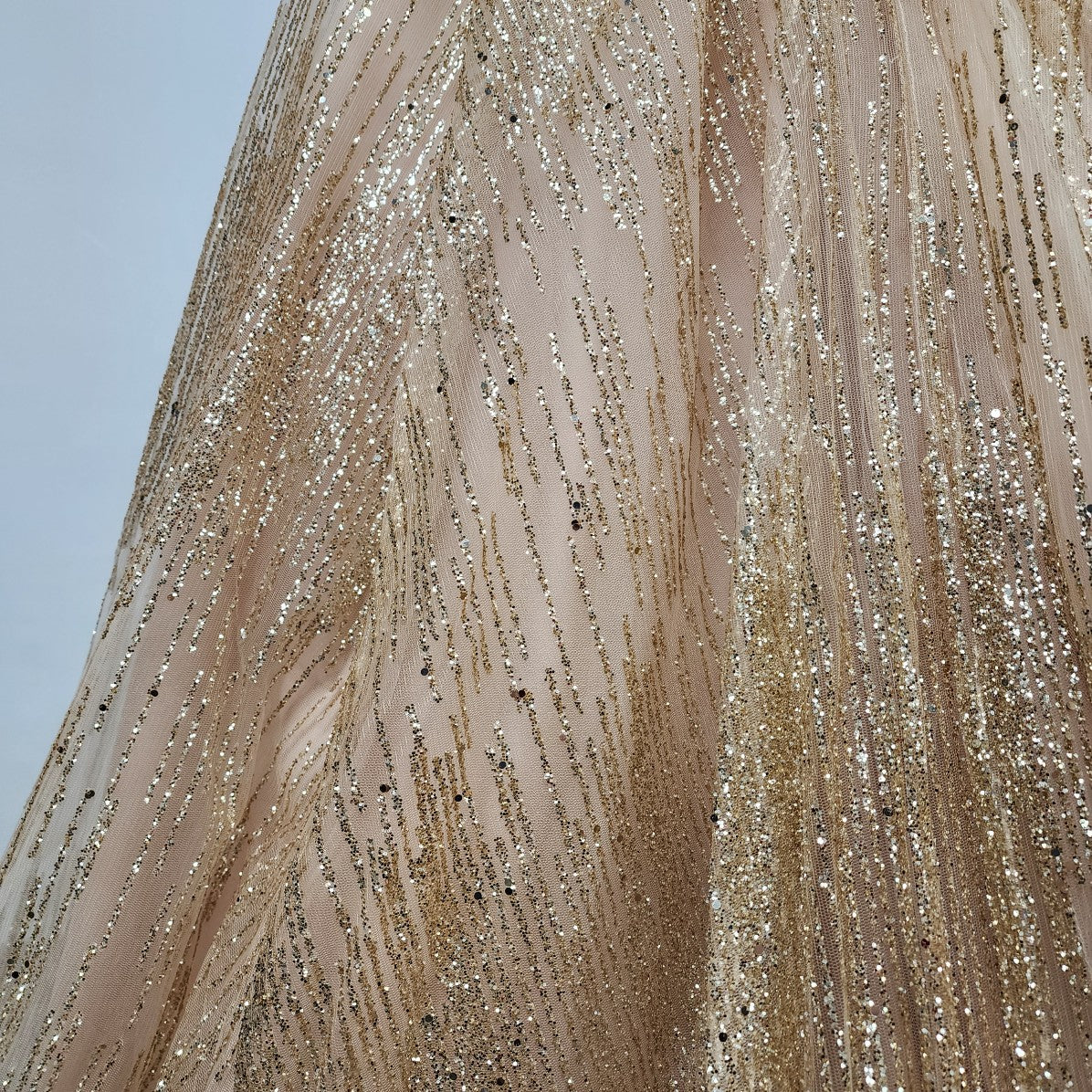 Mori Lee Gold Crystal Glitter Prom Grad Gown Size XS