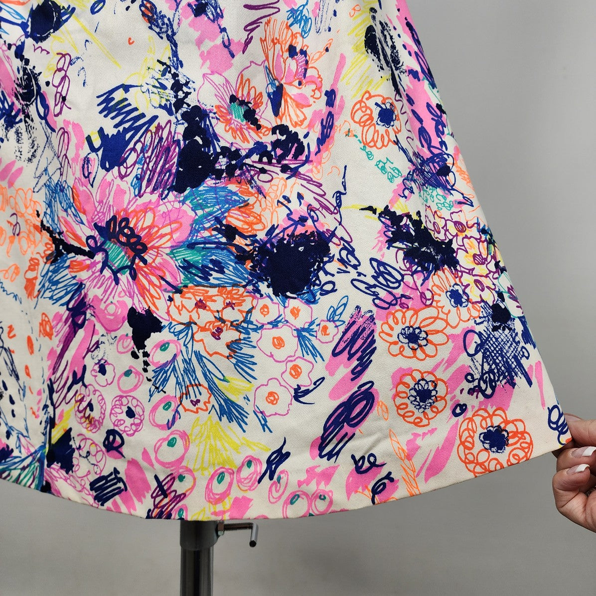 Vintage Colorful Printed Floral Cotton Sleeveless Dress Size S