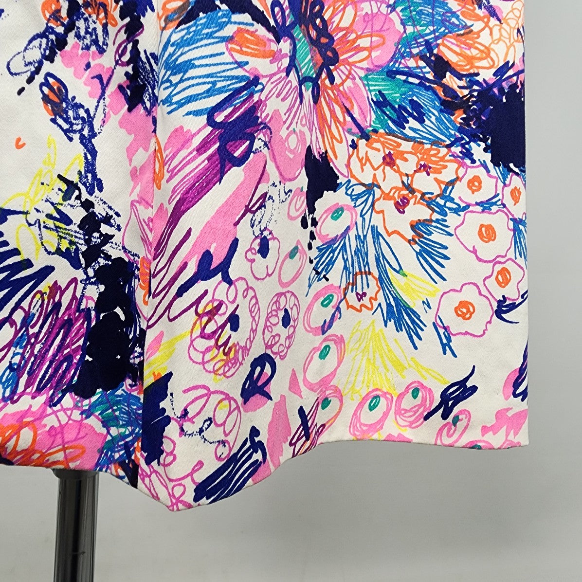 Vintage Colorful Printed Floral Cotton Sleeveless Dress Size S