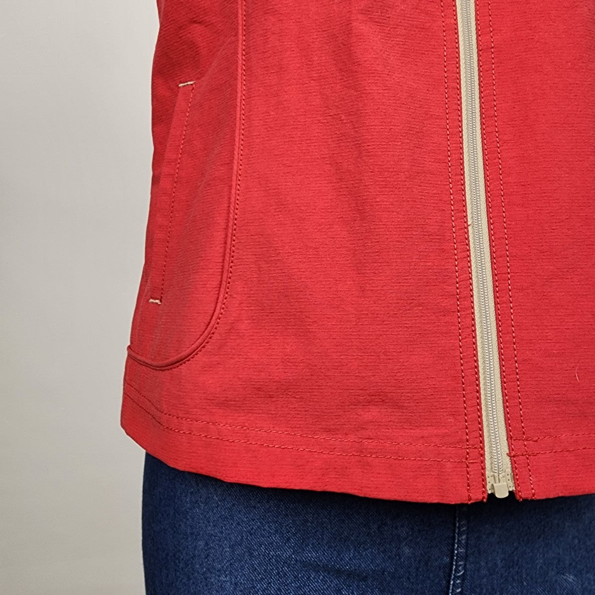 Eric Alexandre Red Cotton Blend Zip Up Vest Size S/M