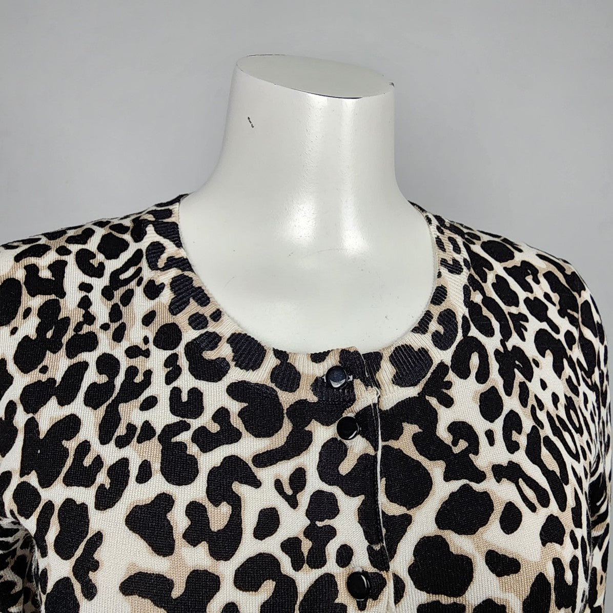Cable & Gauge Brown & Black Animal Print Cardigan Size S
