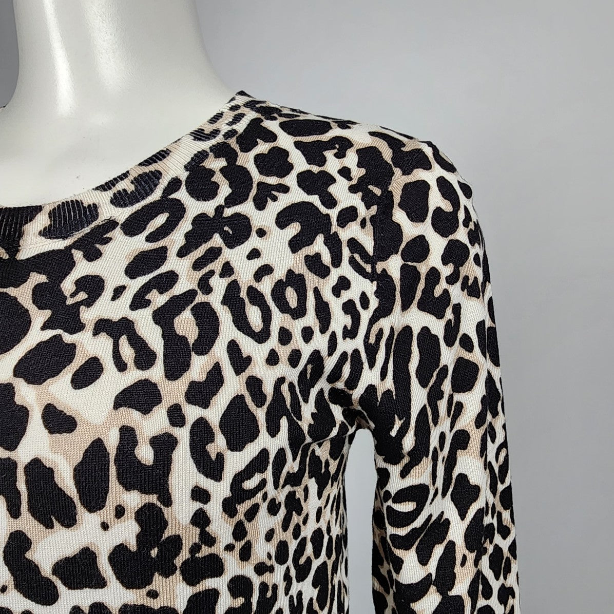 Cable & Gauge Brown & Black Animal Print Cardigan Size S
