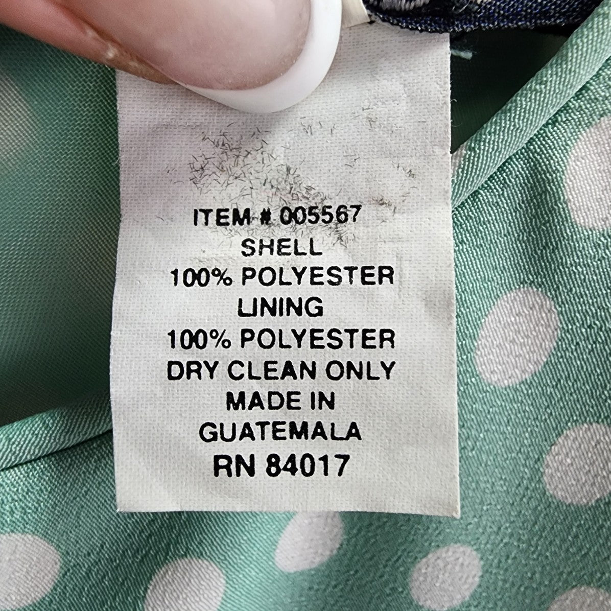Hampton Dress Co. Mint Green Polka Dress Size 14