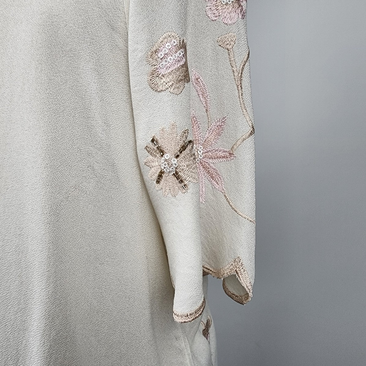 Dex Cream Embroidered Flower Top Size 3X