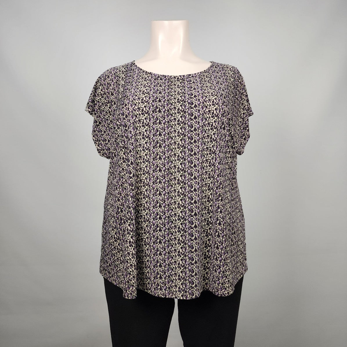 Laura Purple Printed Top Size 3X