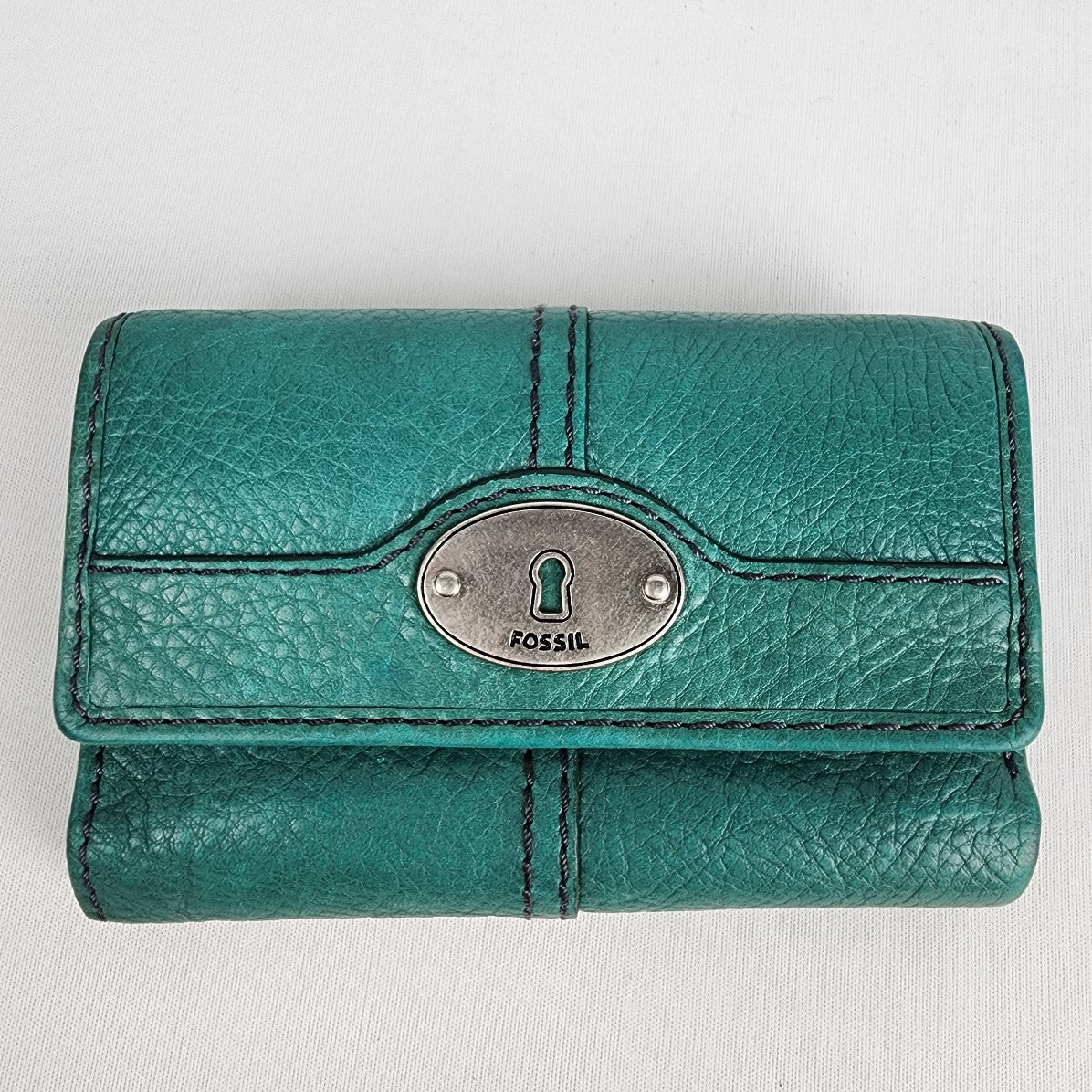 Fossil Green Leather Trifold Wallet