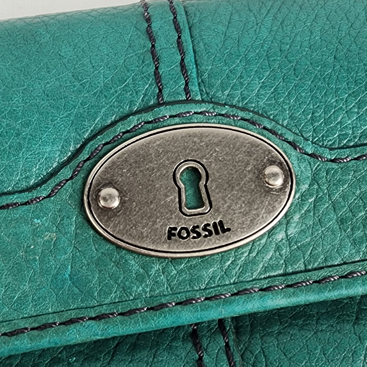 Fossil Green Leather Trifold Wallet