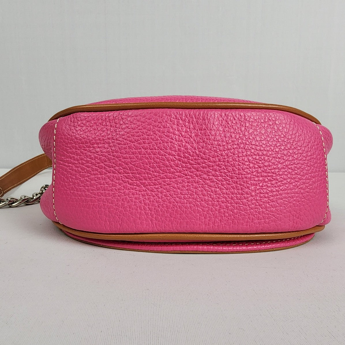 Valentina Pink & Brown Leather Crossbody Purse