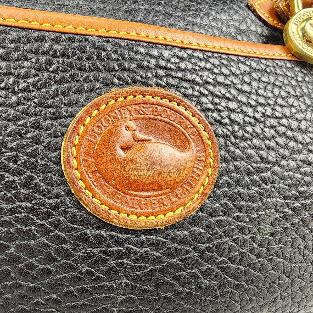 Vintage Dooney & Bourke Black Leather Satchel Purse