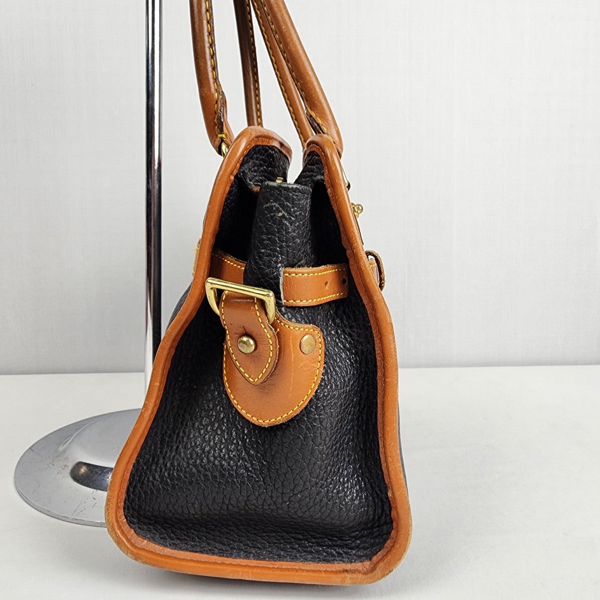 Vintage Dooney & Bourke Black Leather Satchel Purse