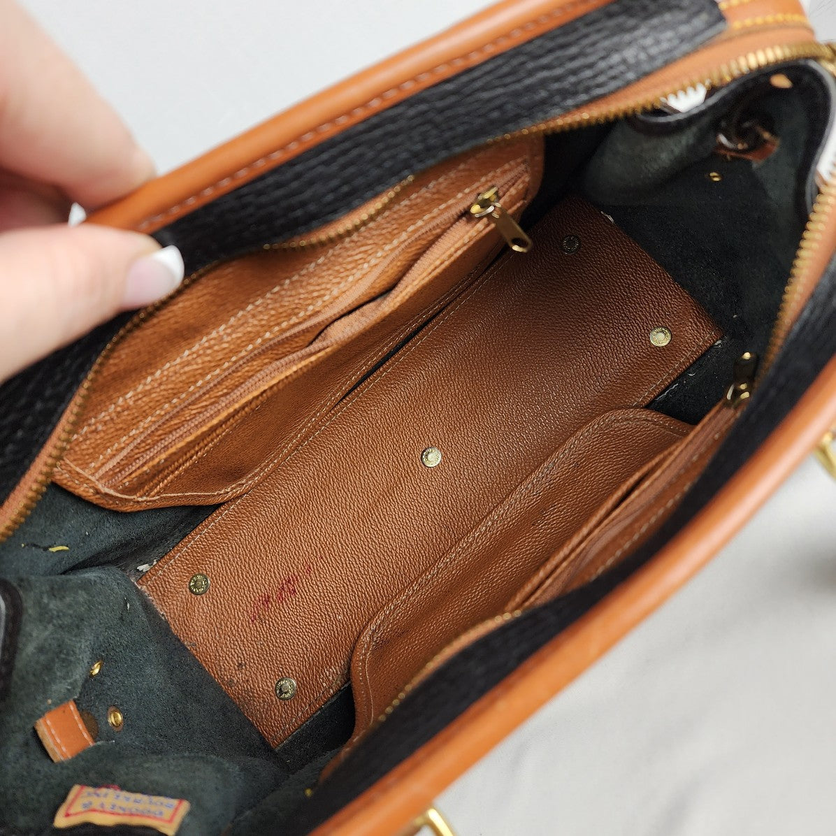 Vintage Dooney & Bourke Black Leather Satchel Purse
