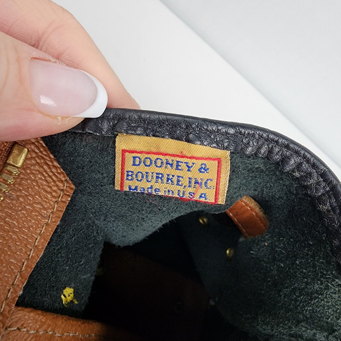 Vintage Dooney & Bourke Black Leather Satchel Purse