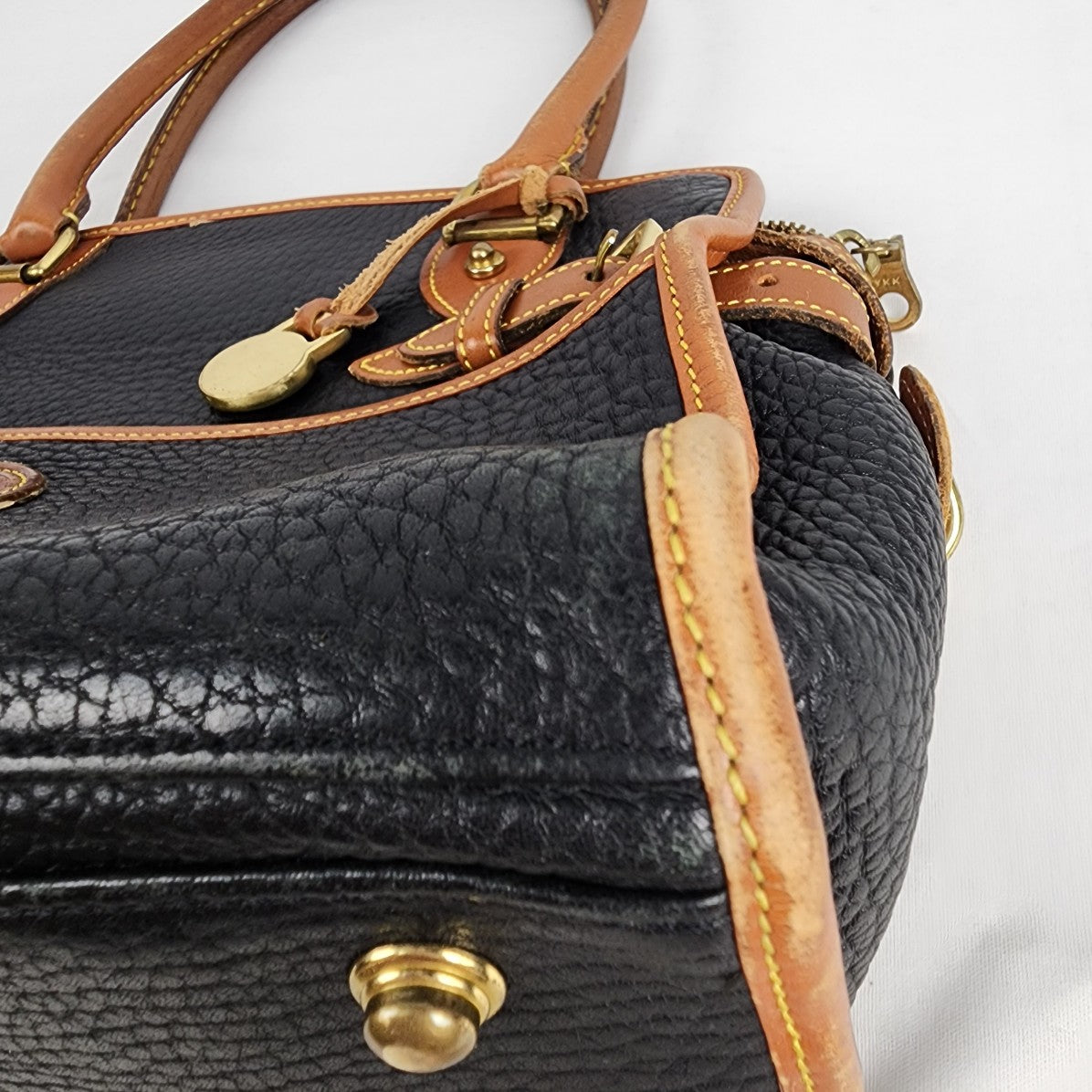 Vintage Dooney & Bourke Black Leather Satchel Purse