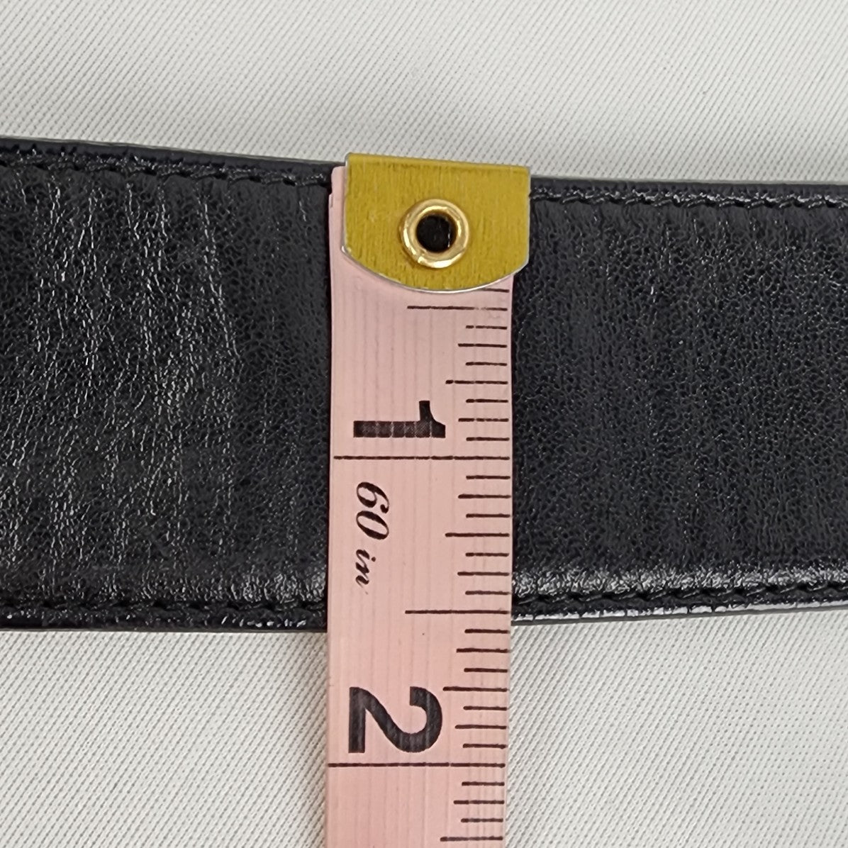 Vintage Salvatore Ferragamo Black Leather Gold Detail Belt Size S