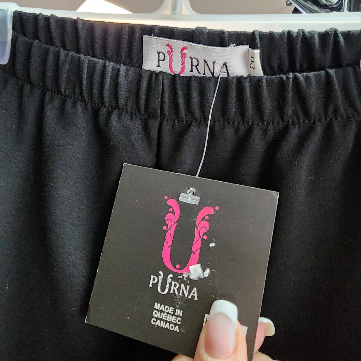 Purna Black Floral Straight Leg Pants Size 20