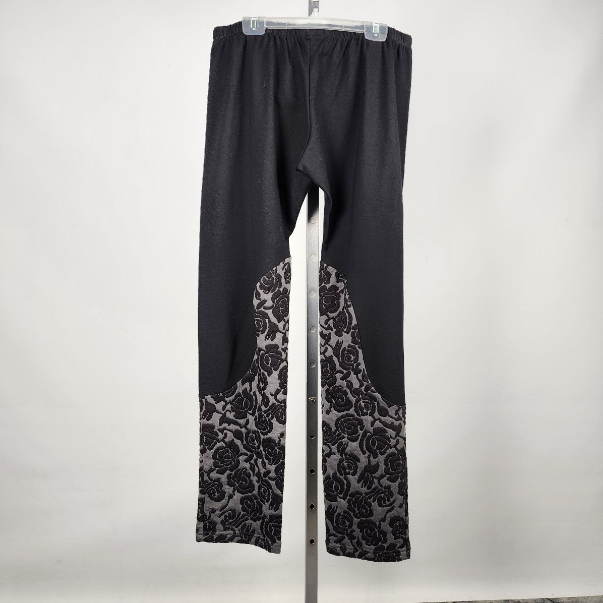 Purna Black Floral Straight Leg Pants Size 20