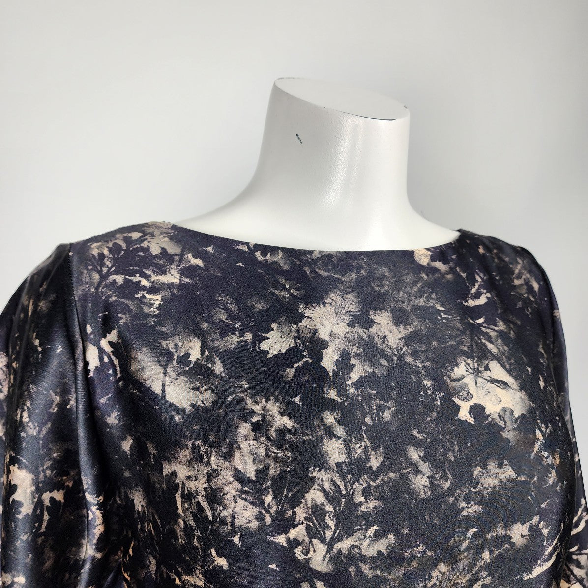 Hugo Boss Black Tropical Print Belted Silk Dress Size 8