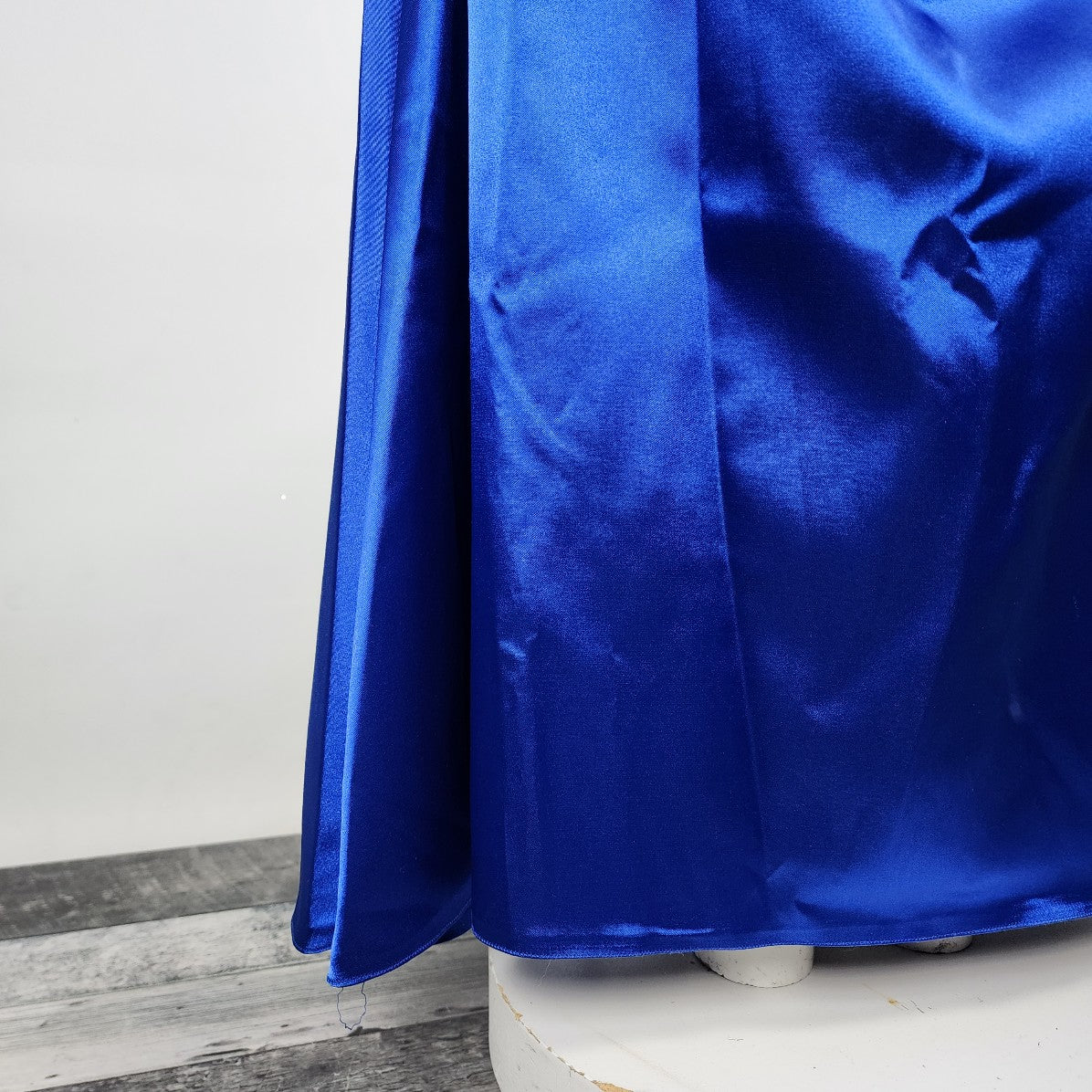 Royal Blue Satin Strapless Bridesmaid Event Gown Size S