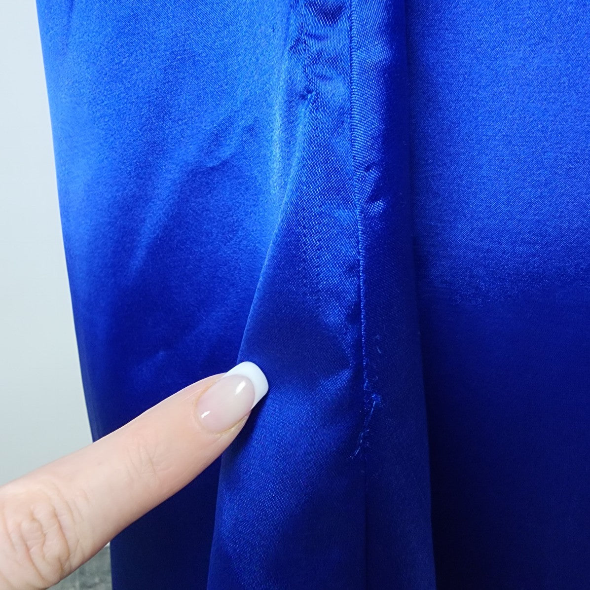 Royal Blue Satin Strapless Bridesmaid Event Gown Size S