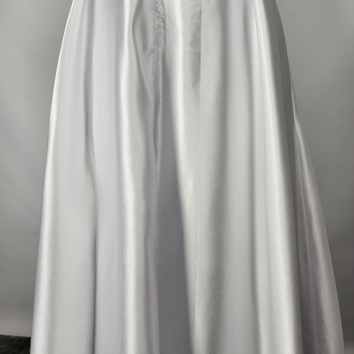 White Satin Jumpsuit Skirted Wedding Dress Size M/L