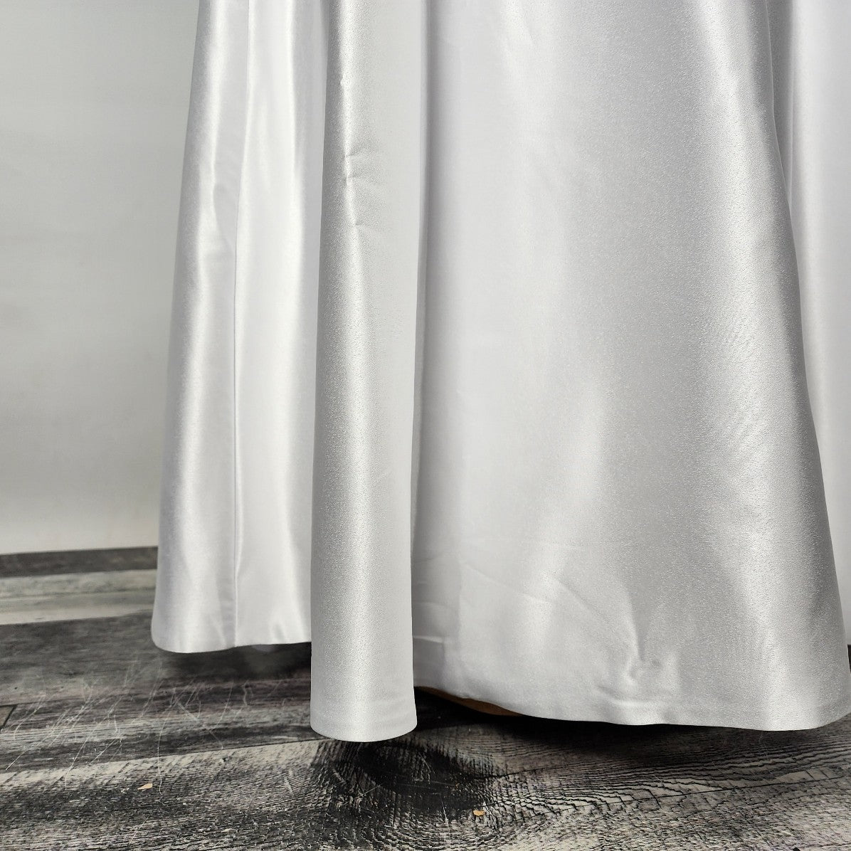 White Satin Jumpsuit Skirted Wedding Dress Size M/L