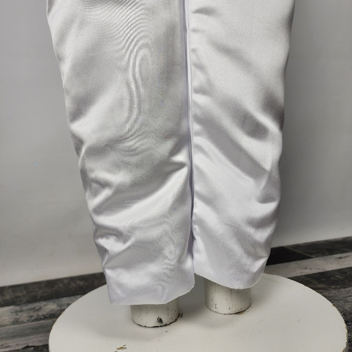 White Satin Jumpsuit Skirted Wedding Dress Size M/L