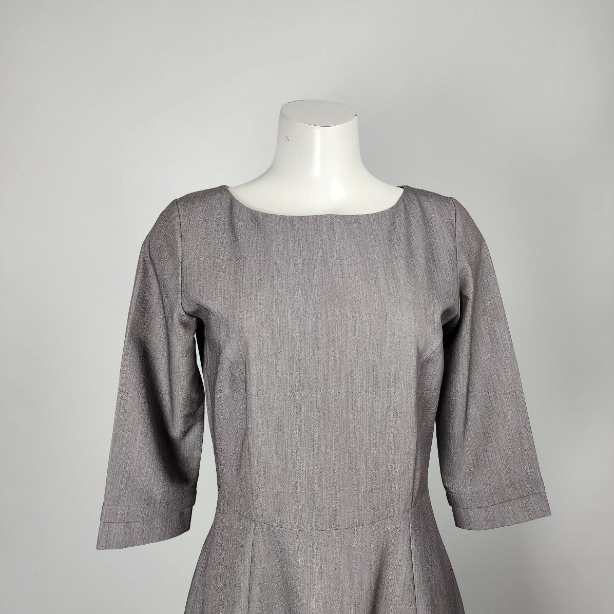 Awama Grey 3/4 Sleeve Fit & Flare Dress Size M/L