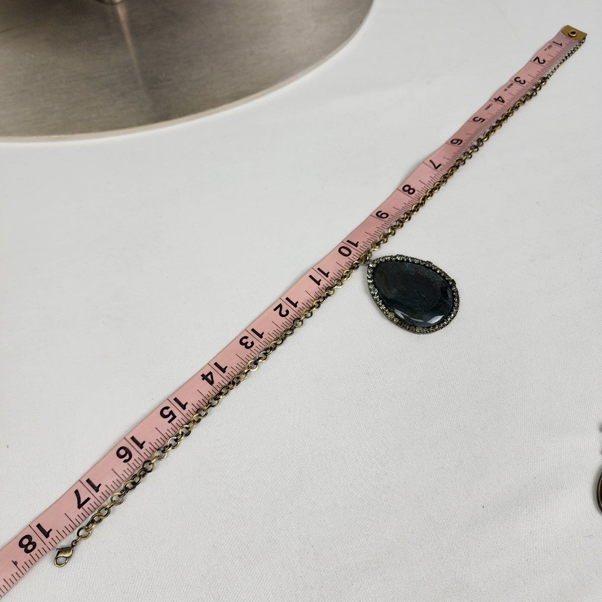 Butler Gold & Black Teardrop Stone Necklace & Hook Earrings Set