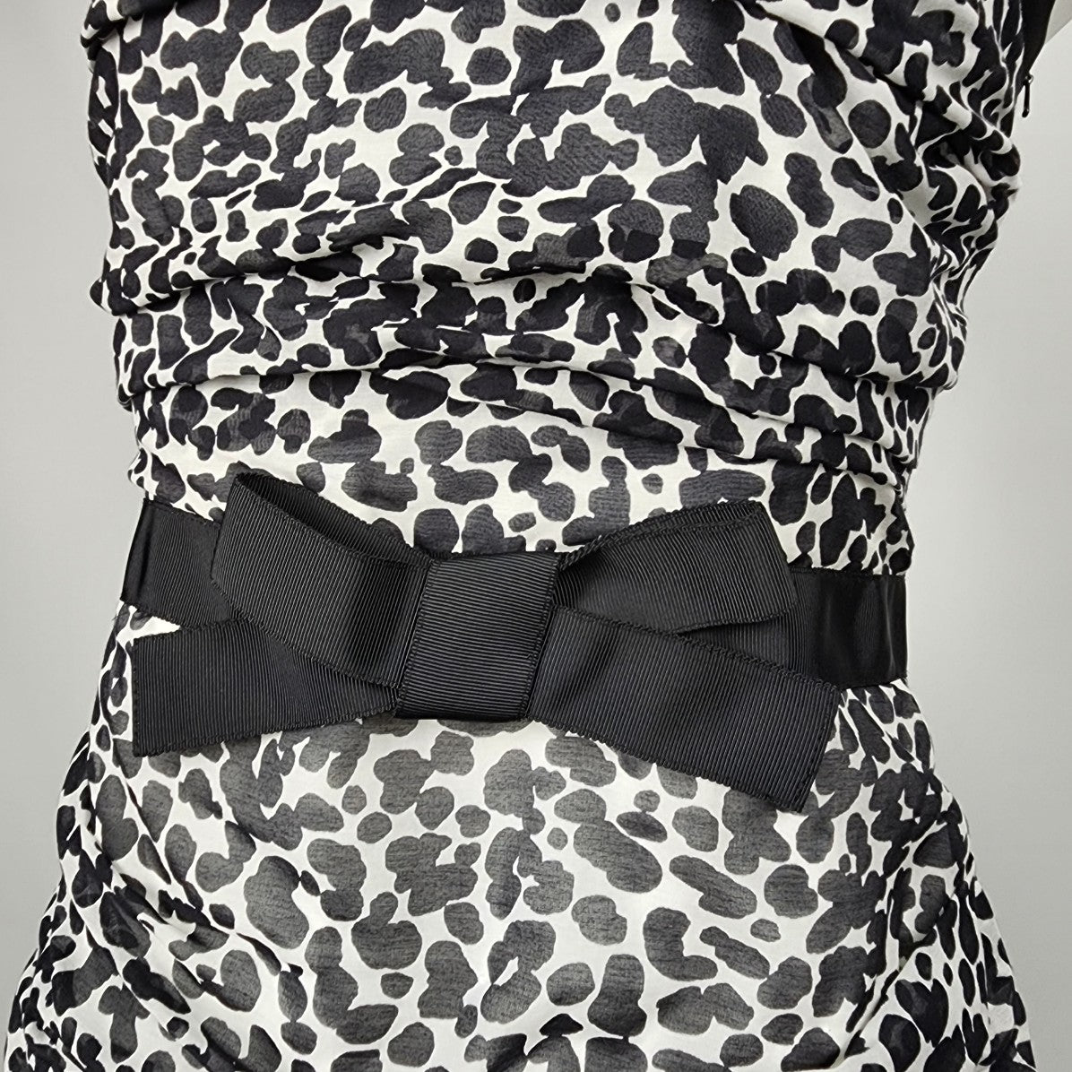 Boutique Moschino Black Cotton Animal Print Dress Size 10