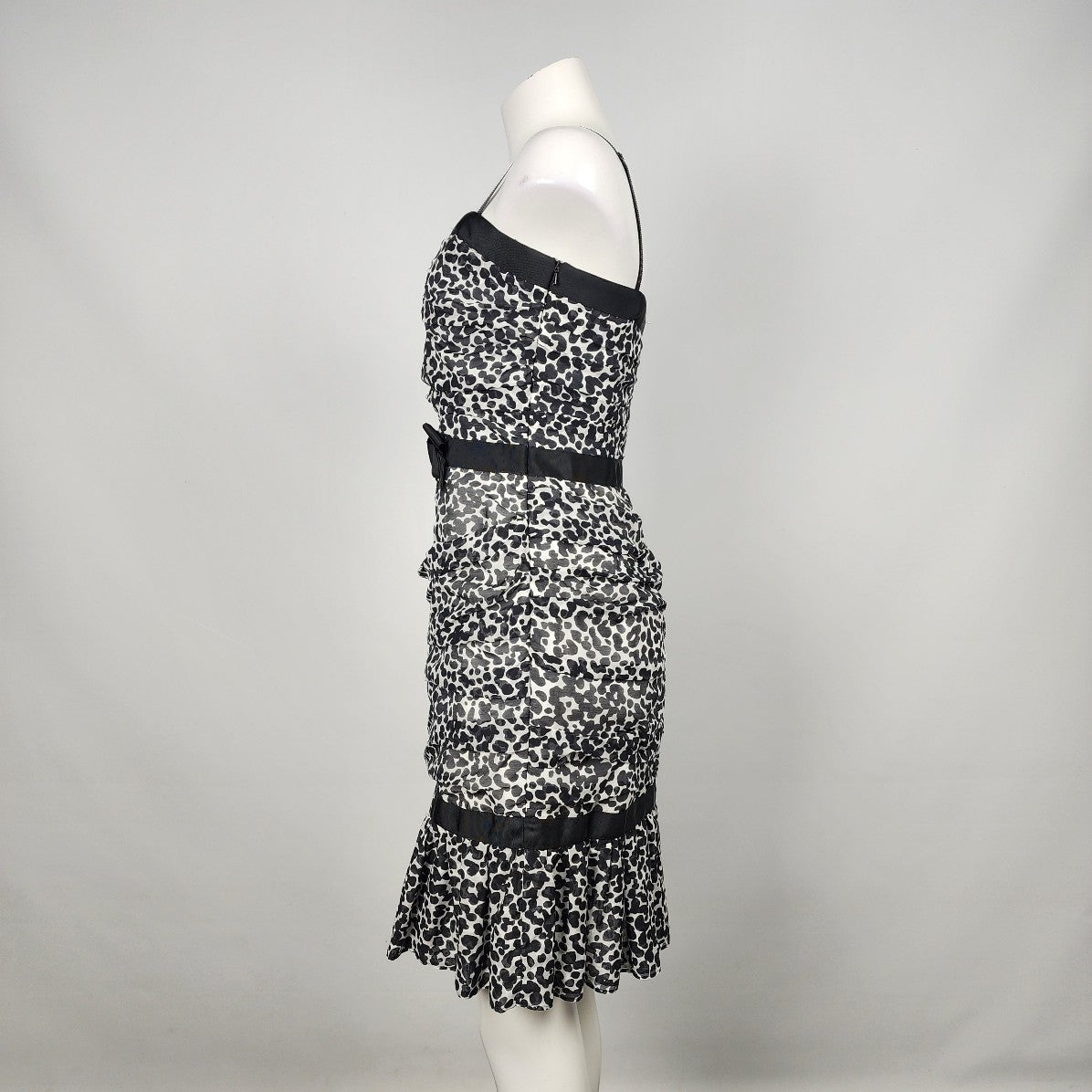 Boutique Moschino Black Cotton Animal Print Dress Size 10