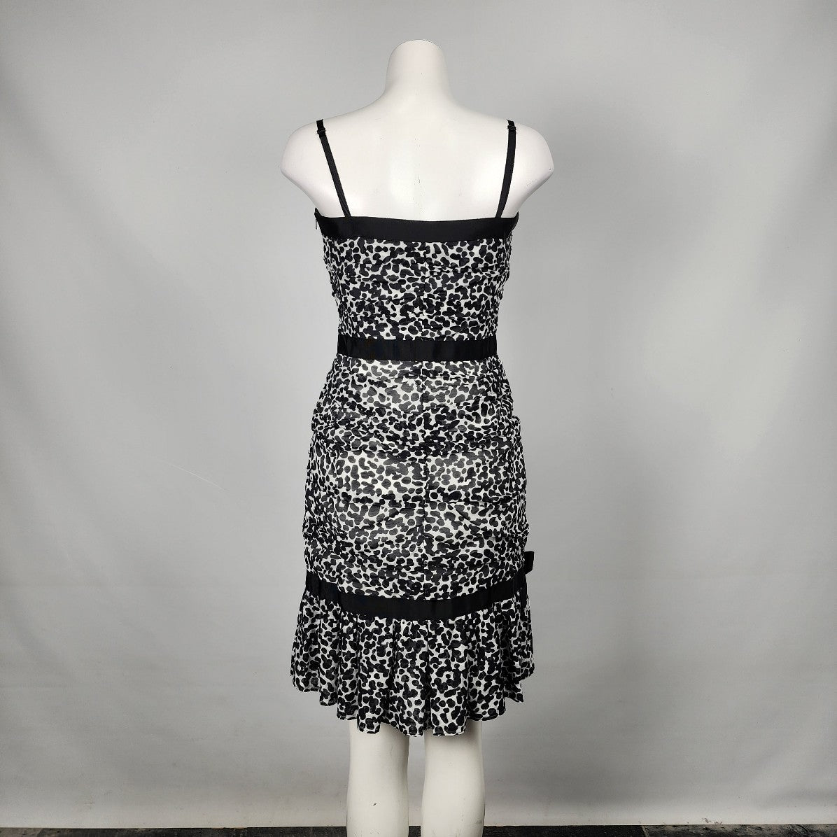 Boutique Moschino Black Cotton Animal Print Dress Size 10