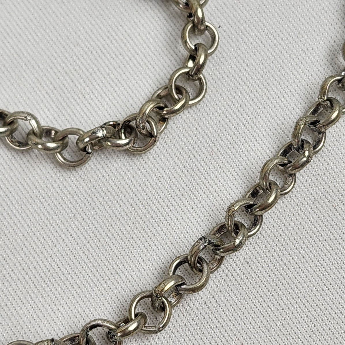 Silver Tone Black & Blue Stones Geometric Statement Necklace