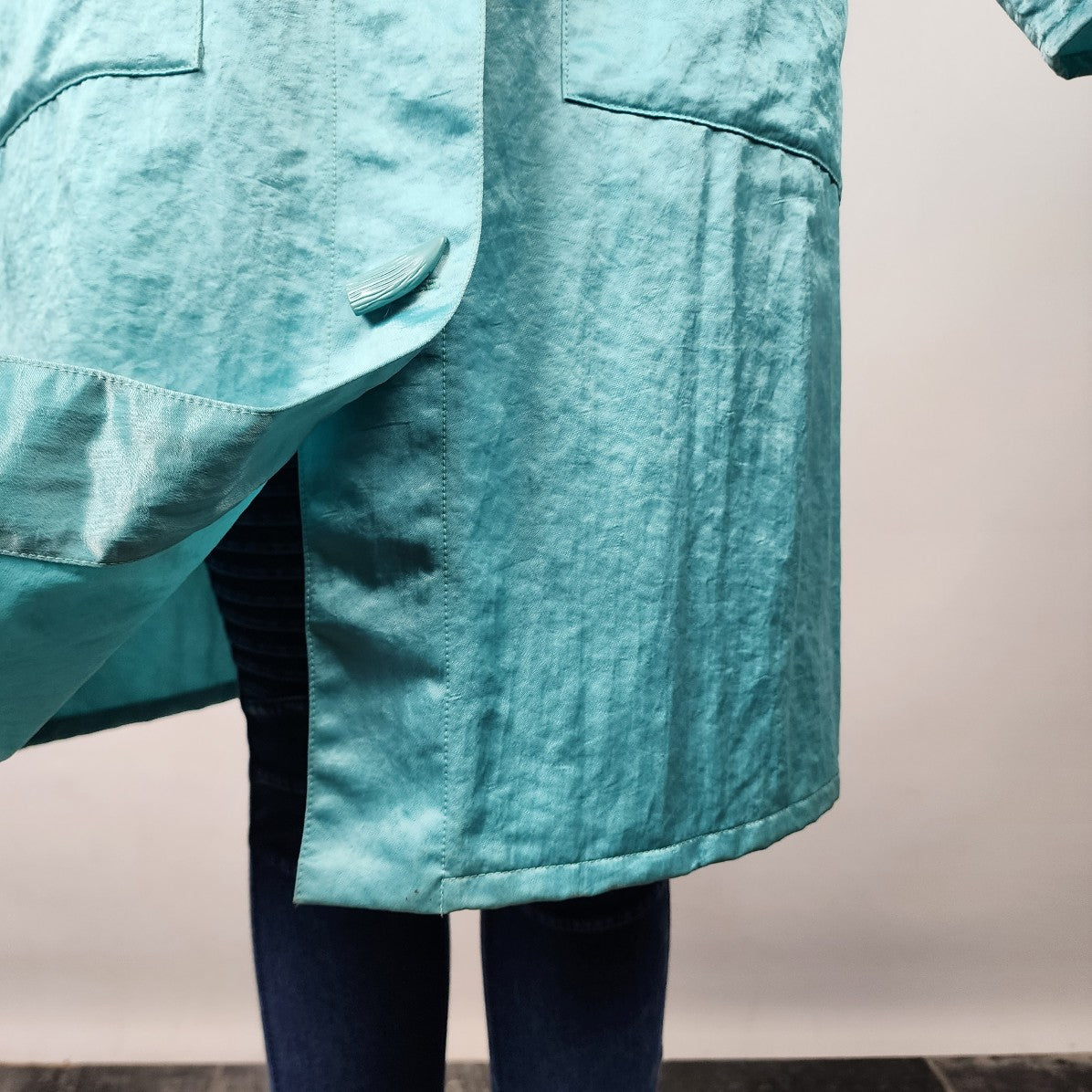 Vintage Lundstorm Laparka Aqua Blue Rain Jacket Coat Size M/L