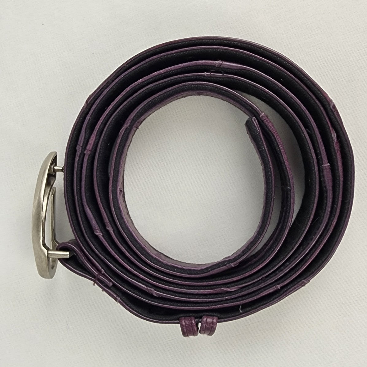 Psylo Purple Leather Multi Wrap Belt Size L