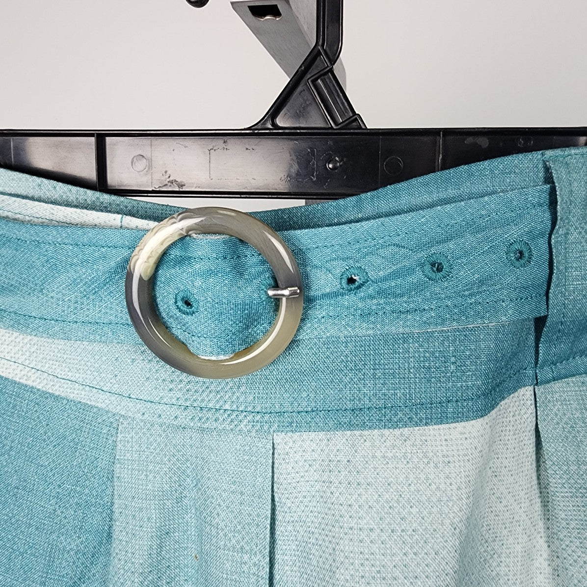 Mexx Blue Hombre Belted Linen Knee Length Skirt Size 14