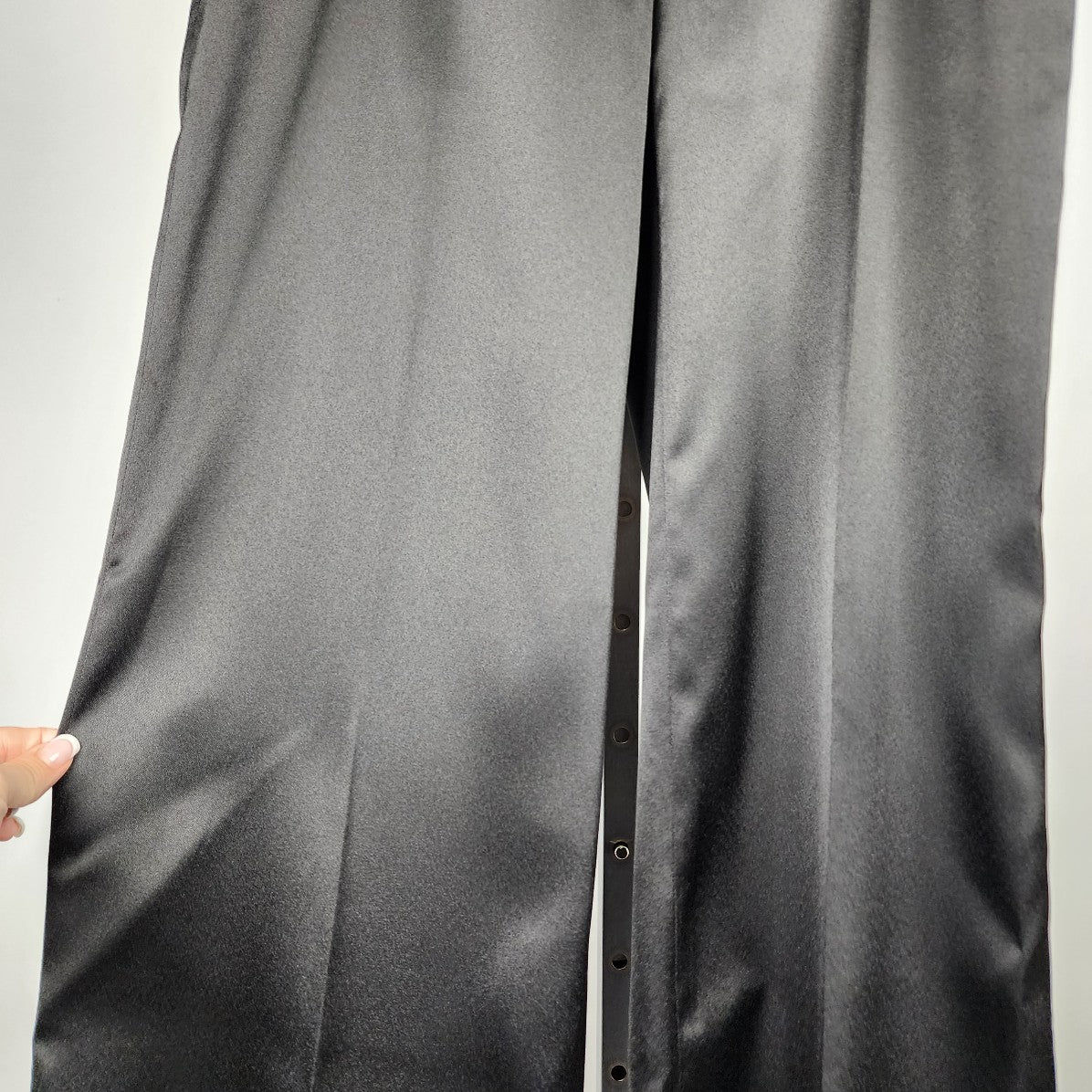 Kensie Black Wide Leg Satin Trouser Pants Size 10