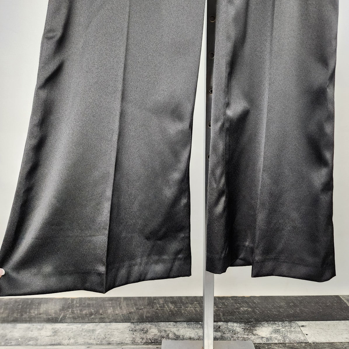 Kensie Black Wide Leg Satin Trouser Pants Size 10
