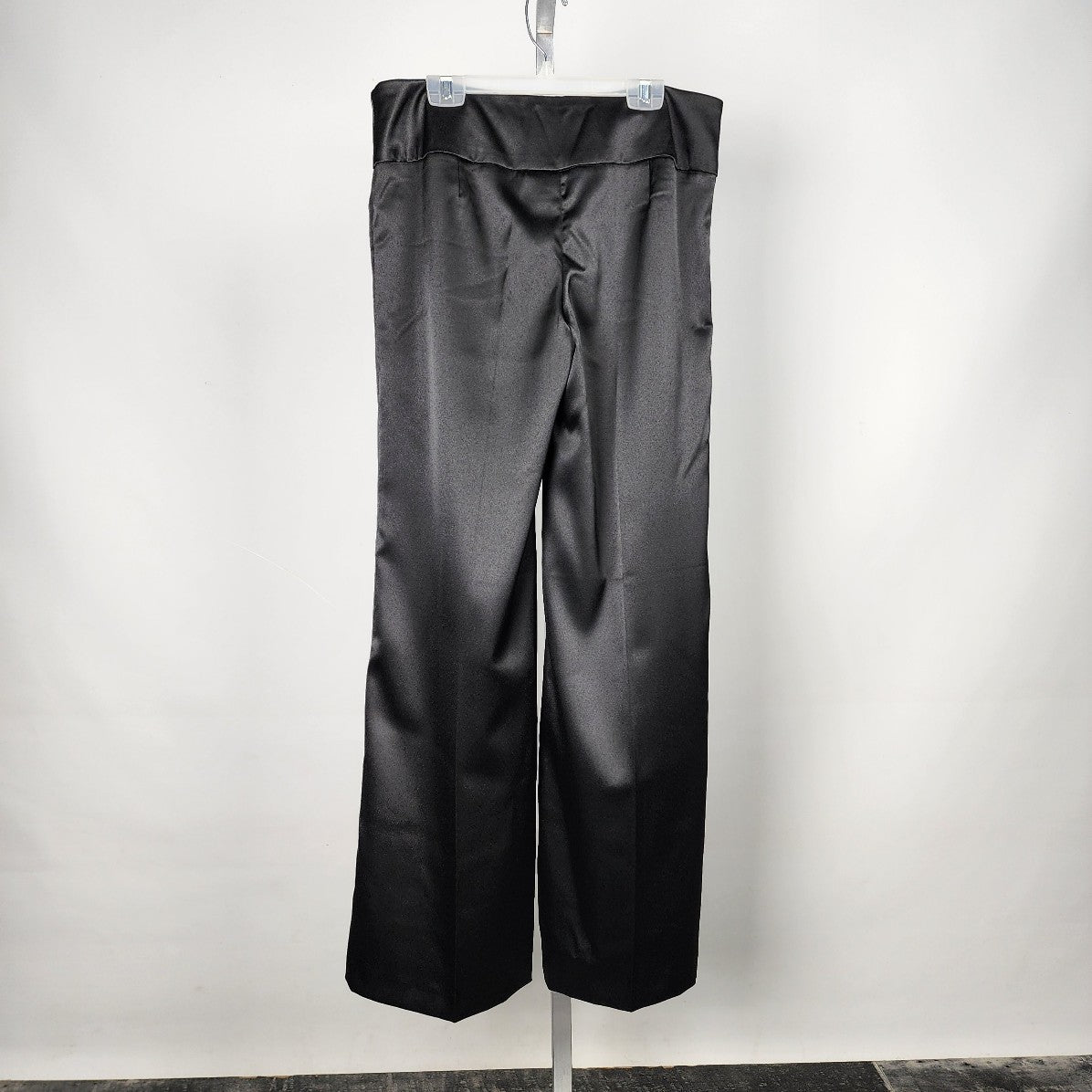 Kensie Black Wide Leg Satin Trouser Pants Size 10