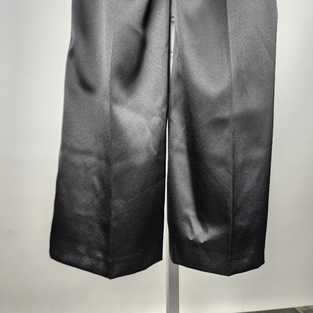 Kensie Black Wide Leg Satin Trouser Pants Size 10
