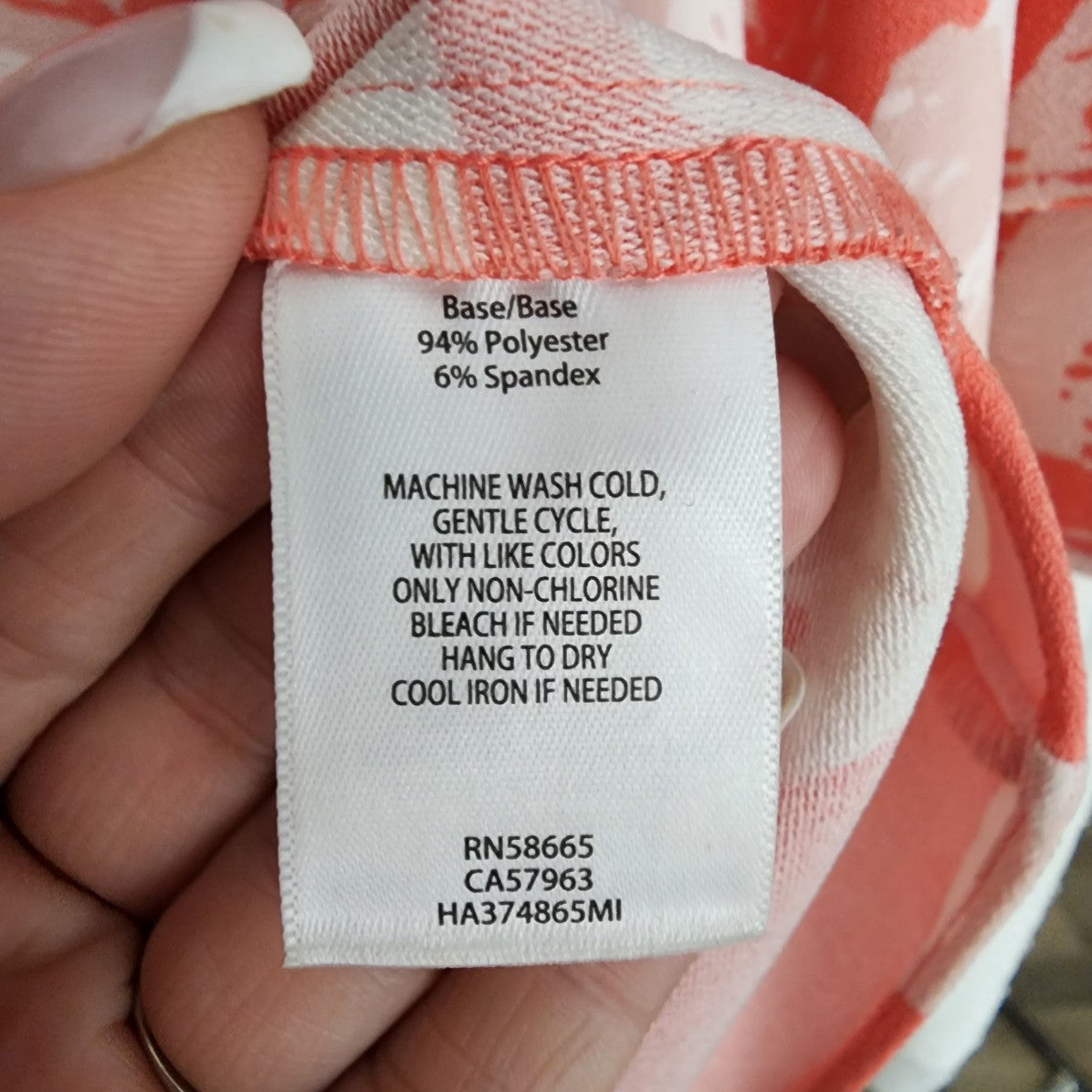 Halogen Coral & White Tropical Print Ruffle Sleeve Top Size XS/S