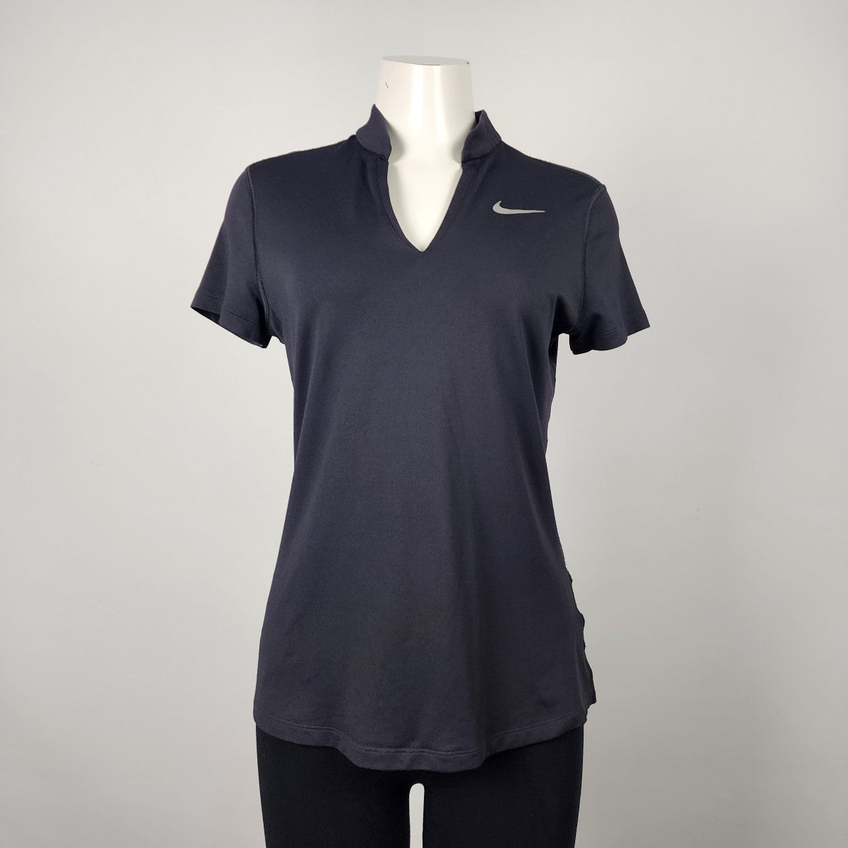 Nike Golf Black Dri Fit Collared Athletic Top Size M