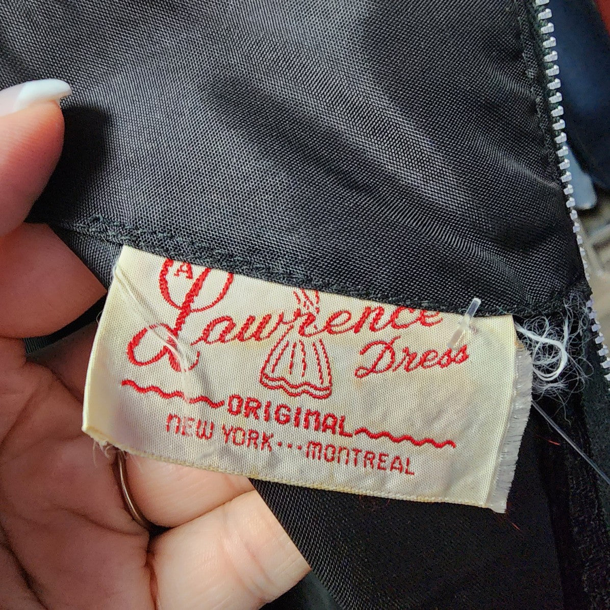 Vintage Laurence Dress Black Lace Sheath Belted Dress Size S