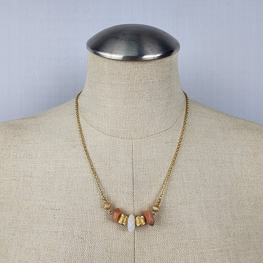 Vintage Avon Gold Tone Desert Stones Necklace