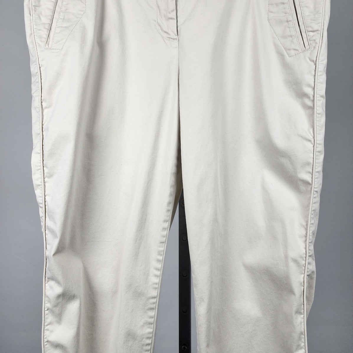 J. Jill Live-in Chino Cream Cotton Blend Straight Leg Pants Size 16