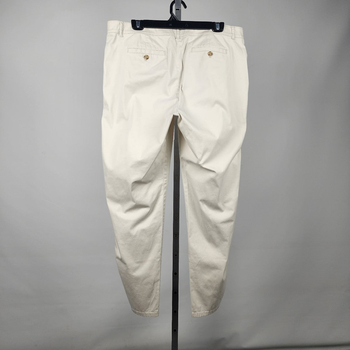 J. Jill Live-in Chino Cream Cotton Blend Straight Leg Pants Size 16