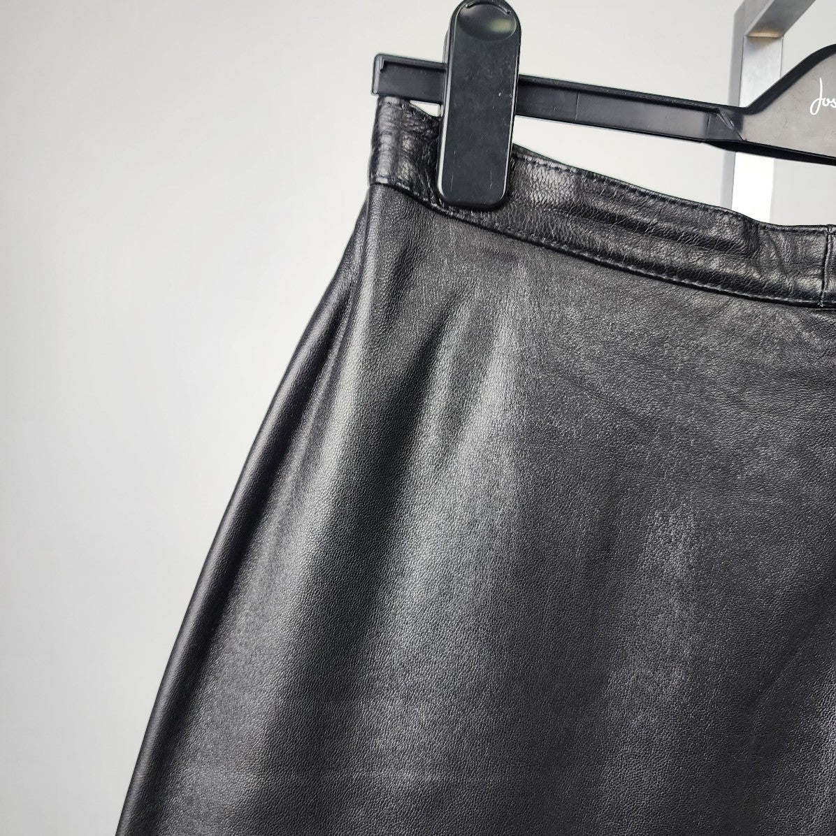 Vintage Black Leather Pencil Skirt Size S