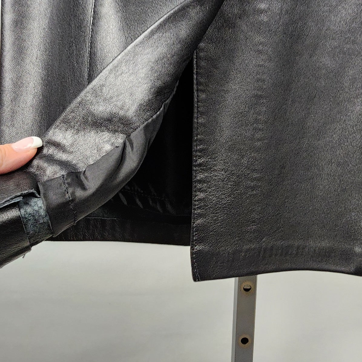 Vintage Black Leather Pencil Skirt Size S